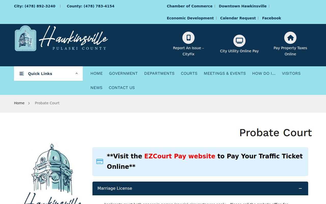 Pulaski County criminal court case Probate Court page